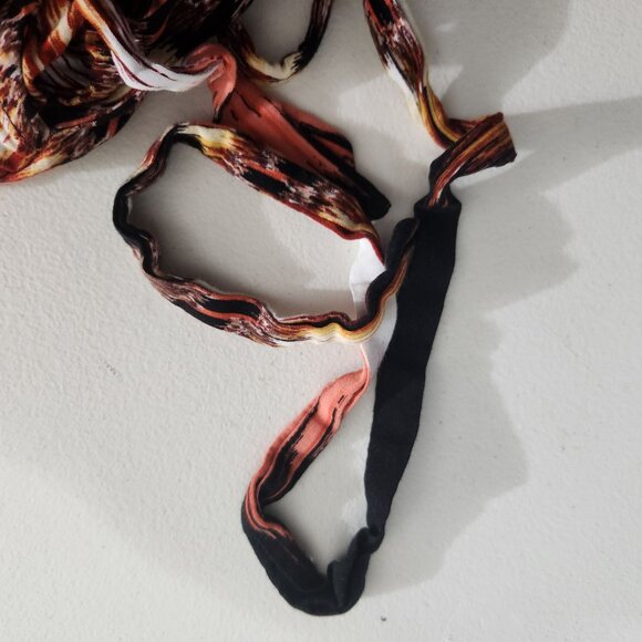 Bisou Bisou Womens S Sleeveless Rayon Tie-Dye Romper Black & Orange - Picture 12 of 13